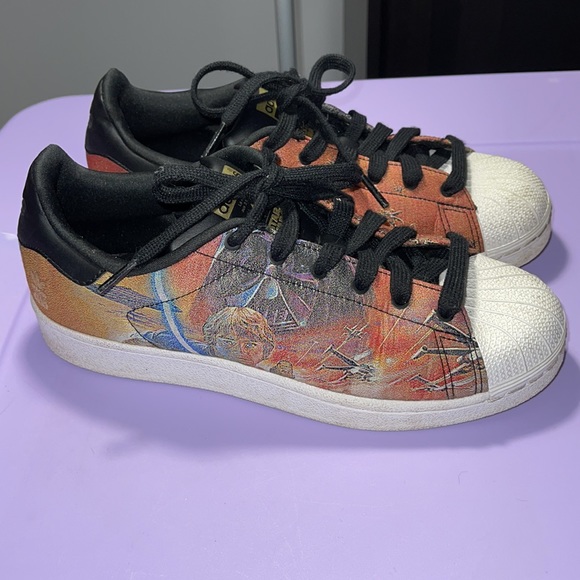 RARE Adidas SuperStars J Star Wars Shoes - Picture 1 of 14